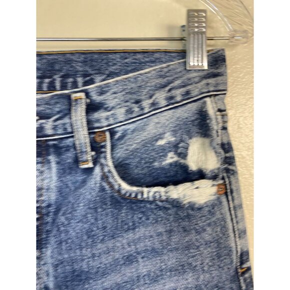 Agolde Jamie Womens Jeans Size 25 Blue Distressed Button Fly Slim Straight - Picture 13 of 16